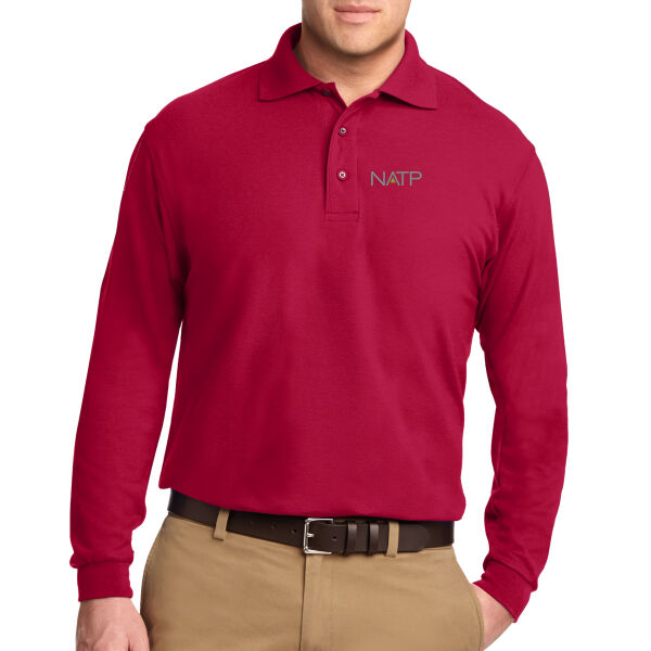   - Silk Touch™ Long Sleeve Pique Polo- NATP Thumbnail